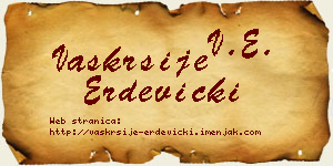 Vaskrsije Erdevički vizit kartica